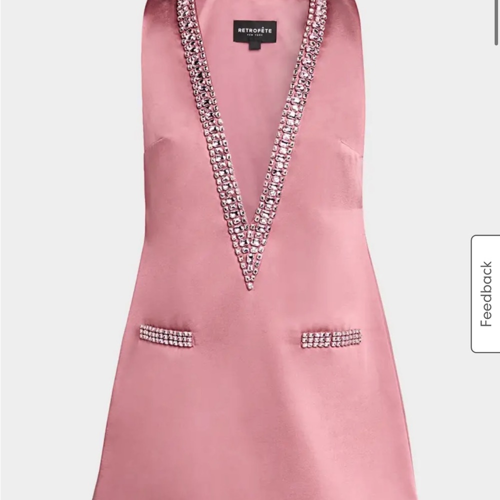 Retrofete Pink Embellished Mini Dress New Years Holiday Dresss - Picture 2 of 4